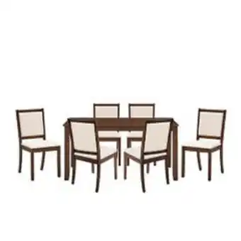 Abcdin Juego de comedor favatex munich rectangular 6 sillas café / beige oferta