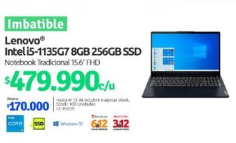 PC Factory Lenovo Intel i5-1135G7 8GB 256GB SSD oferta