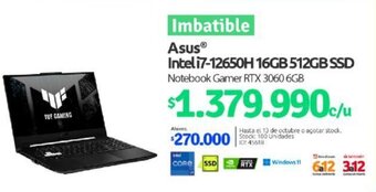 PC Factory Asus Intel i7-12650H 16GB 512GB SSD oferta