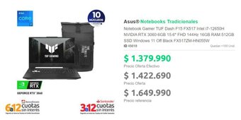PC Factory Asus Notebooks Tradicionales oferta