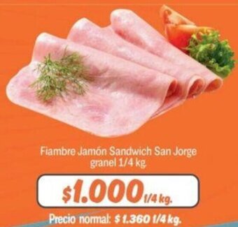 Mayorista 10 Fiambre Jamón Sandwich San Jorge Granel 1/4kg oferta