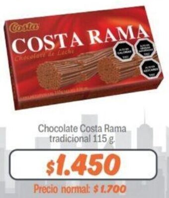 Mayorista 10 Chocolate Costa Rama Tradicional 115g oferta
