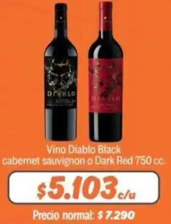 Mayorista 10 Vino Diablo Black Cabernet Sauvignon o Dark Red 750cc oferta
