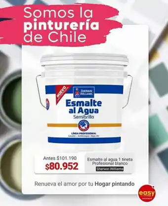 Easy Sherwin Williams Esmalte Agua 1 Tineta Profesional Blanco oferta