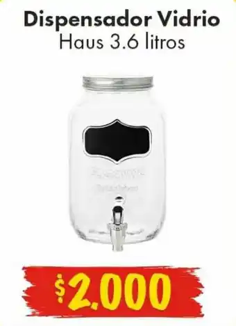 Super Bodega a Cuenta Haus Dispensador Vidrio 3.6 litros oferta