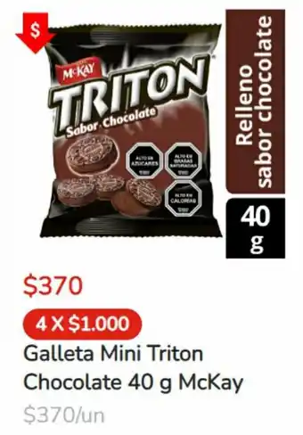 Super Bodega a Cuenta McKay Galleta Mini Triton Chocolate 40gx4 oferta