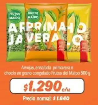 Mayorista 10 Frutos del Maipo Arvejas, ensalada primavera o choclo en grano congelado 500g oferta
