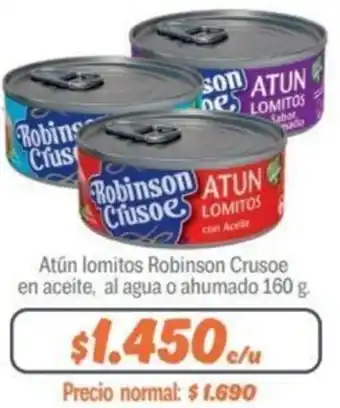 Mayorista 10 Atún Lomitos Robinson Crusoe en Aceite, Al Agua o Ahumado 160g oferta
