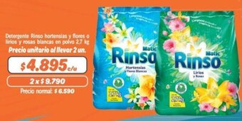 Mayorista 10 Detergente Rinso Hortensias y FLores o Lirios y Rosas Blancas en Polvo 2,7kg oferta