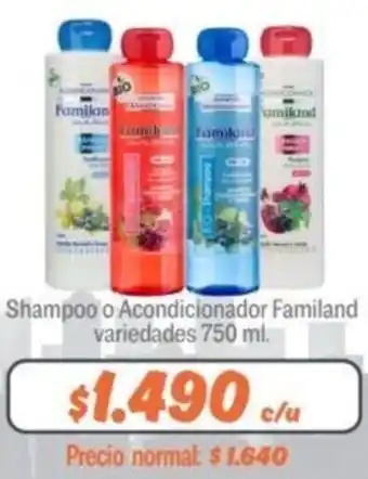 Mayorista 10 Shampoo o Acondicionador Familand Variedad 750ml oferta