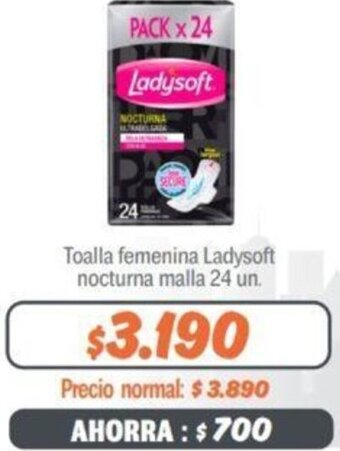 Mayorista 10 Toalla Femenina Ladysoft Nocturna Malla 24un oferta