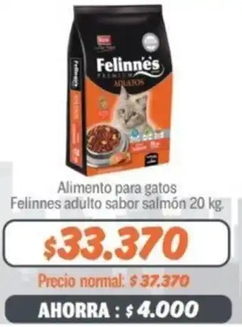 Mayorista 10 Alimento para Gatos Felinnes Adulto Sabor Salmón 20kg oferta