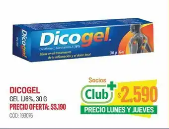 Cruz Verde Dicogel gel 1,16%, 30 g oferta