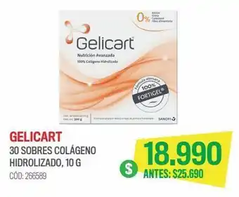 Cruz Verde Gelicart 30 sobres colágeno hidrolizado, 10 g oferta