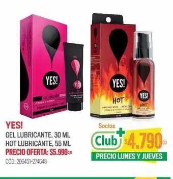 Cruz Verde Yes! gel lubricante, 30 ml hot lubricante, 55 ml oferta