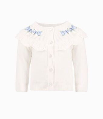 Limonada Chaleco flores y volantes bebé niña blanco oferta