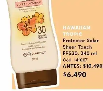 Cruz Verde Protector solar sheer touch hawaiian tropic oferta