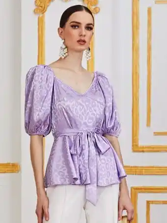 Shein Blusas cinta leopardo glamour oferta
