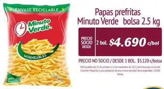 Alvi Papas Prefritas Minuto Verde Bolsa 2,5kg oferta