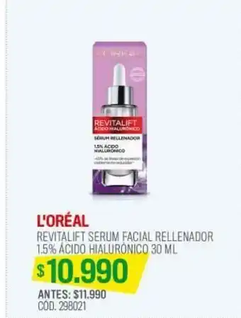 Cruz Verde Serum rellenador revitalift 1.5% ácido hialurónico 30 ml oferta