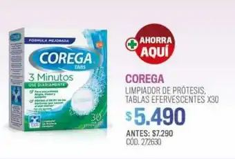 Cruz Verde Limpiador prótesis dentales 30 tabletas efervecentes oferta