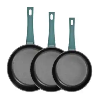 Falabella Batería de cocina sartenes set de 3 piezas aluminio verde oferta