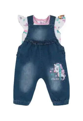 Jardinera recién nacida denim azul limonada