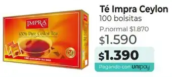 Mayorista 10 Té Impra Ceylon 100 Bolsitas oferta
