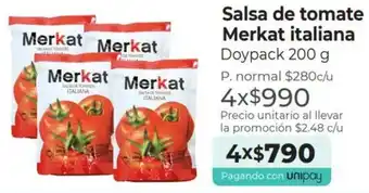 Mayorista 10 Salsa de Tomate Merkat Italiana 4x200g oferta
