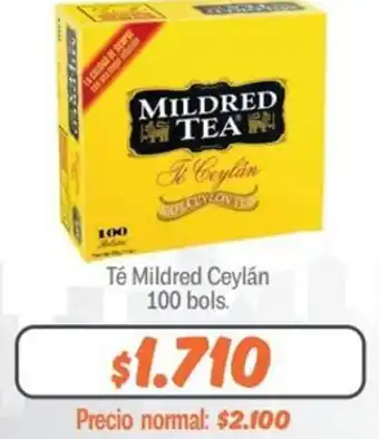 Mayorista 10 Té Mildred Ceylán 100 bols oferta