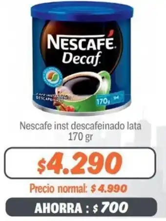 Mayorista 10 Nescafe Inst Descafeinado Lata 170g oferta