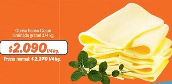 Mayorista 10 Queso Ranco Colun Laminado Granel 1/4kg oferta