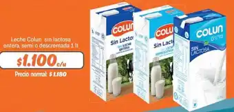 Mayorista 10 Leche Colun Sin Lactosa Entera, Semi o Descremada 1L oferta