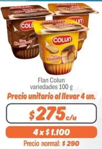 Mayorista 10 Flan Colun Variedades 100g oferta