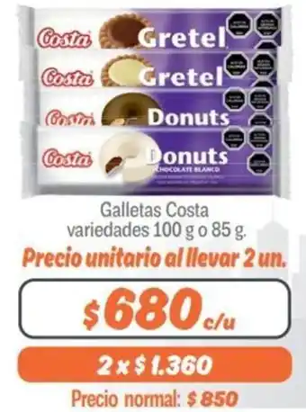 Mayorista 10 Galletas Costa Variedades 100g o 85g oferta