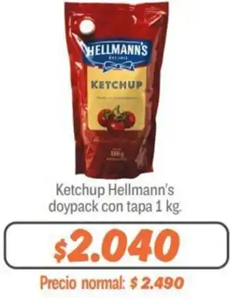 Mayorista 10 Ketchup Hellmann's Doypack con Tapa 1kg oferta