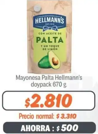 Mayorista 10 Mayonesa Palta Hellmann's Doypack 670g oferta