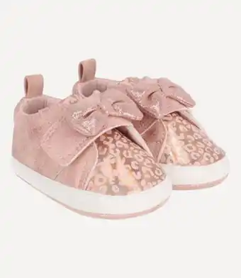 Limonada Zapatilla animal print con lazo recién nacida rosado limonada oferta