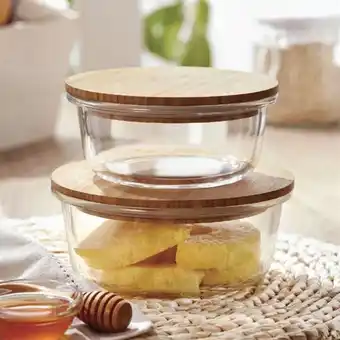 Avon Set de 2 contenedores redondos bambú oferta