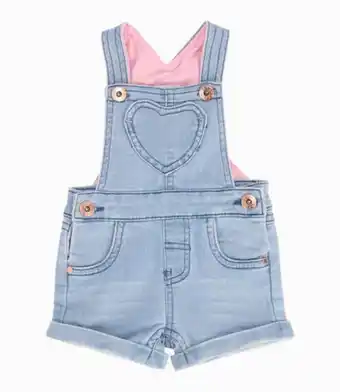 Limonada Jardinera bolsillo corazón recién nacida algodón denim azul 4 kids oferta