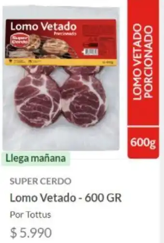 Tottus Super Cerdo Lomo Vetado 600g oferta