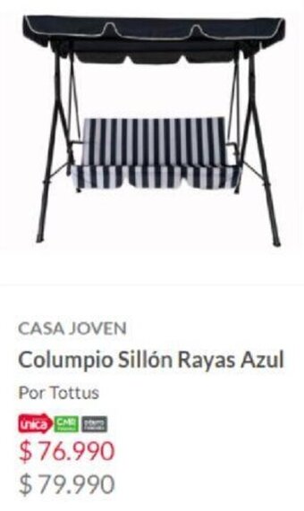 Tottus Casa Joven Columpio Sillón Rayas Azul oferta