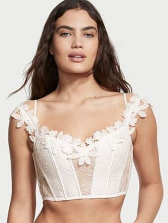 Victoria's Secret Unlined floral embroidery corset top oferta