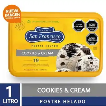Supermercado El Trébol Helado san francisco cream &cookies 1l oferta