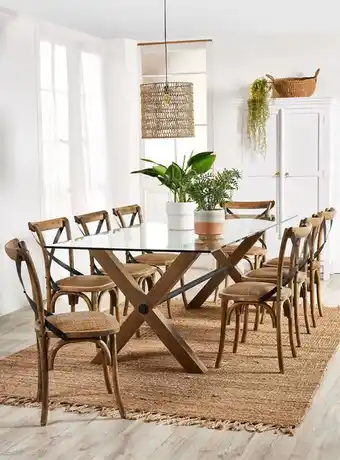 Paris Juego de comedor pamela vidrio 8 sillas rattán oferta
