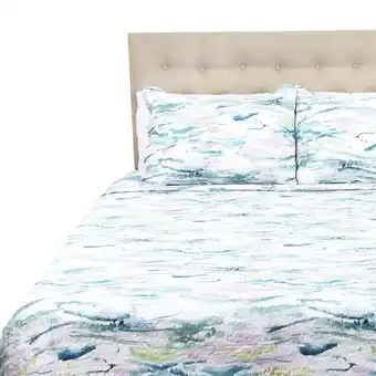 Cubrecama microfibra estampado acuarela 2.5 plazas