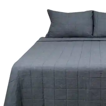 Chantilly Cubrecama polilino bordado 2.5 plazas gris acero oferta