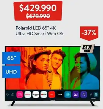 Lider Polaroid LED 65" 4K Ultra HD Smart Web OS oferta