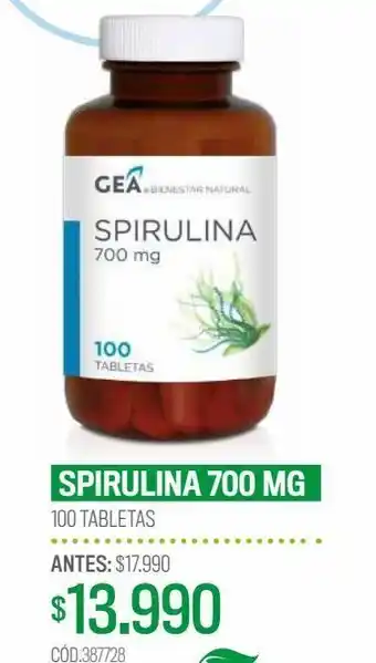 Cruz Verde Gea gea spirulina 700 mg 100 comprimidos oferta