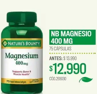 Cruz Verde Nature's bounty magnesium 400 mg 75 cápsulas oferta